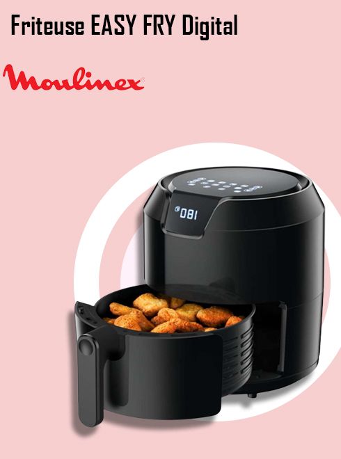 Friteuse MOULINEX EASY FRY Digital 1500 Watt - 8 Fonctions - Noir (EZ401810)